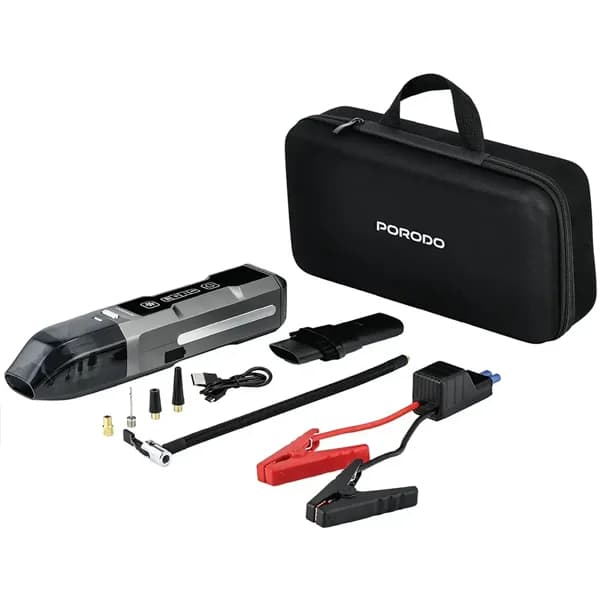 جامپ استارتر، پمپ باد و جارو شارژی پرودو Ignatov مدل PDJS41BK ا Porodo Ignatov Jump Starter, Air Pump, and Handheld Vacuum (PDJS41BK) (تک عمده) — تصویر ۱۲