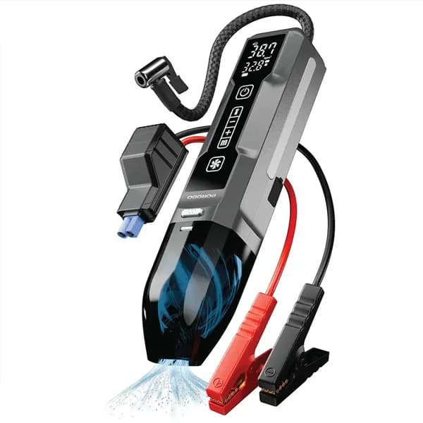 جامپ استارتر، پمپ باد و جارو شارژی پرودو Ignatov مدل PDJS41BK ا Porodo Ignatov Jump Starter, Air Pump, and Handheld Vacuum (PDJS41BK) (تک عمده) — تصویر ۱۰