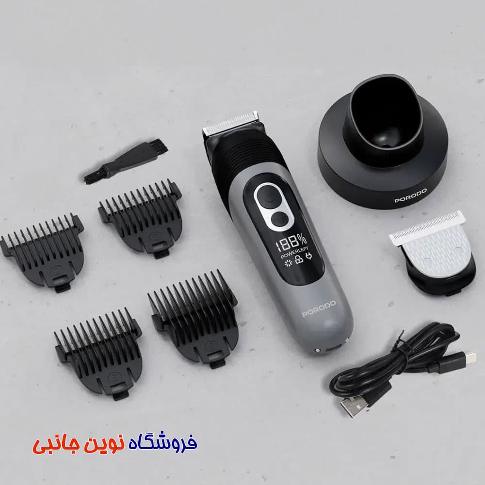 ماشین اصلاح صورت و بدن پرودو مدل PDLFSTTRIMBK ا Porodo Lifestyle 2-IN-1 Full-Body Grooming Kit Beard, Hair & Body (تک / عمده ) — تصویر ۹
