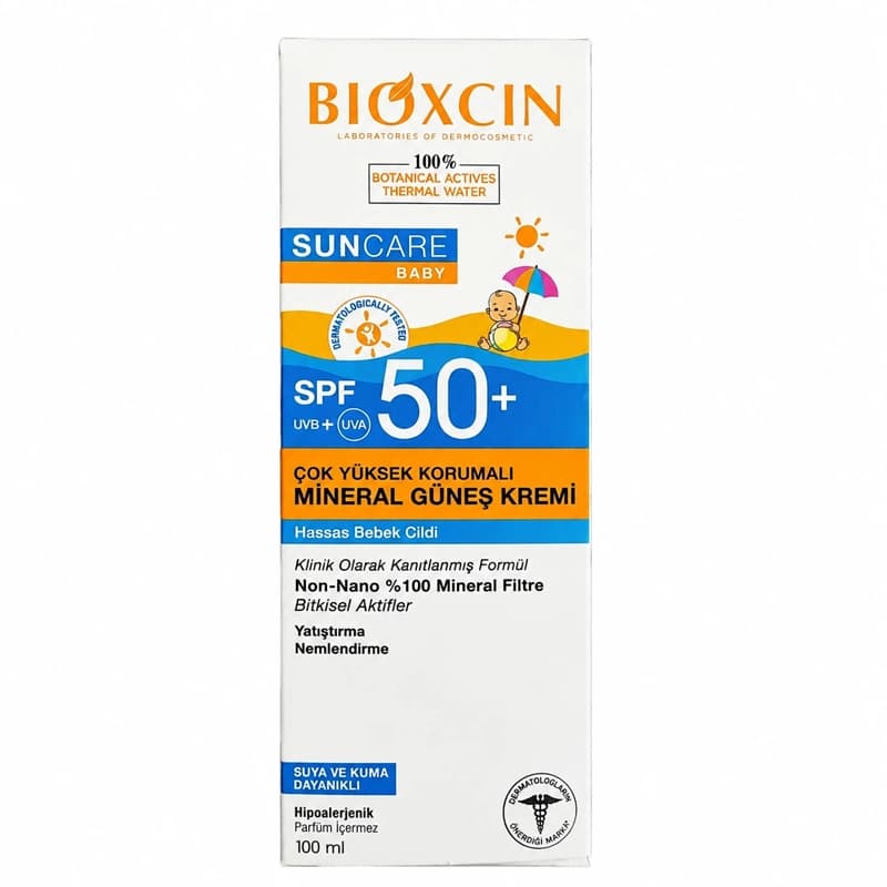 کرم ضد آفتاب بچه بیوکسین مدل SPF50 Mineral حجم 100 میل — تصویر ۲