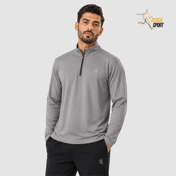 تیشرت نیم‌زیپ پرسا اسپرت Half zip Gray