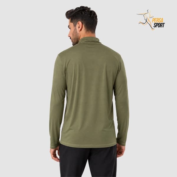 تیشرت نیم‌زیپ پرسا اسپرت Half zip Stone green — تصویر ۴