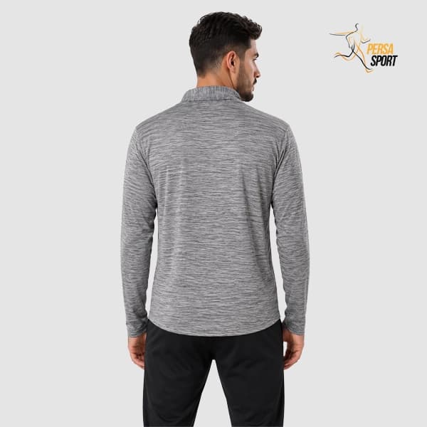تیشرت نیم‌زیپ پرسا اسپرت Half zip Grey Melange — تصویر ۴
