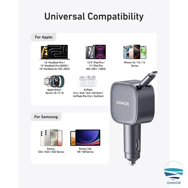 شارژر فندکی 75 وات انکر مدل Anker A2738 — تصویر ۱۲