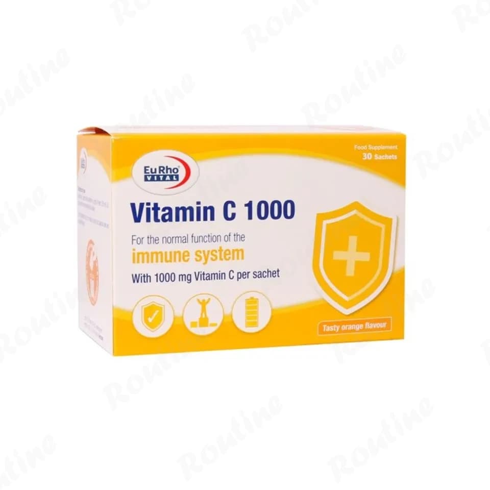 ساشه خوراکی ویتامین C 1000 میلی گرم یوروویتال 30 عددی