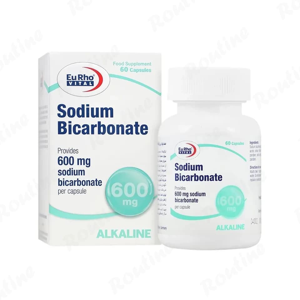 کپسول سدیم بی‌کربنات 800 میلی‌گرم یوروویتال 60 عددی