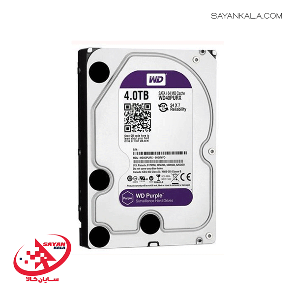 هارد اینترنال 4 ترابایت وسترن دیجیتال بنفش مدل HDD INTERNAL 4TB WESTERN DIGITAL PURPLE — تصویر ۲