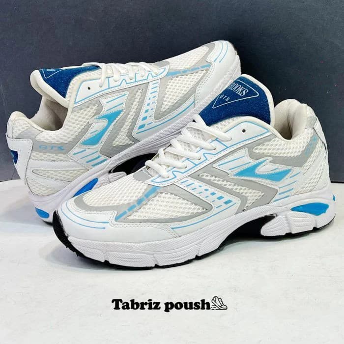 کفش اسپرت بروکس طبی زیره دو تیکه رویه اسپیسر سفید آبی سایز 40 41 42 43 تبریز پوش — تصویر ۶