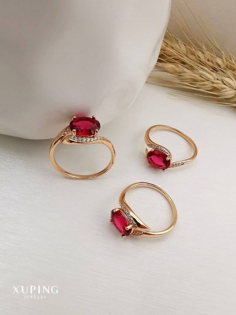 انگشتر زنانه ژوپینگ مدل یاقوت قرمز کد BM-286