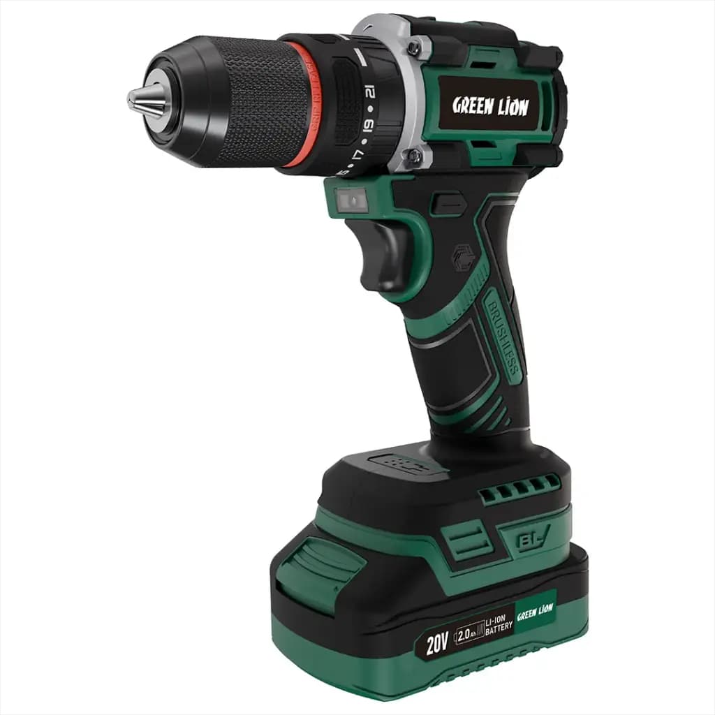 دریل شارژی چکشی براشلس 20 ولت گرین لاین مدل GD-14 POWER