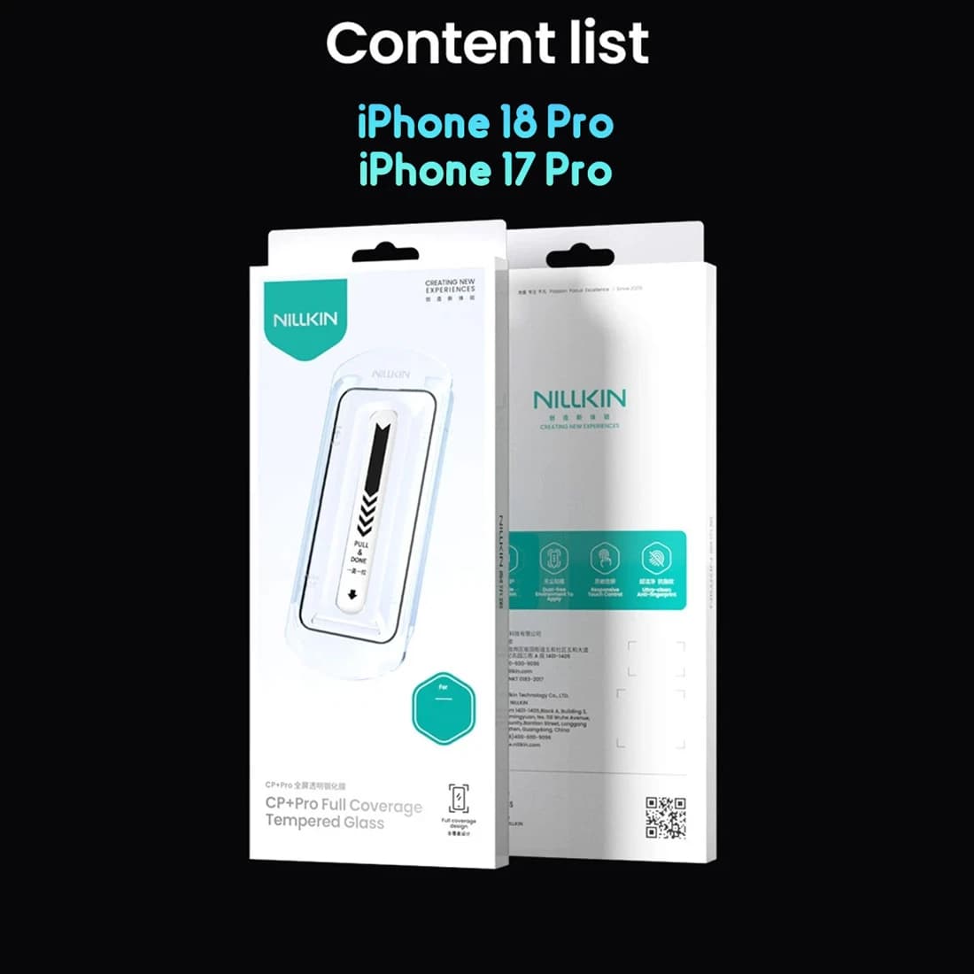 گلس تمام صفحه با ابزار نصب iPhone 18 Pro مارک نیلکین مدل CP+PRO — تصویر ۱۲