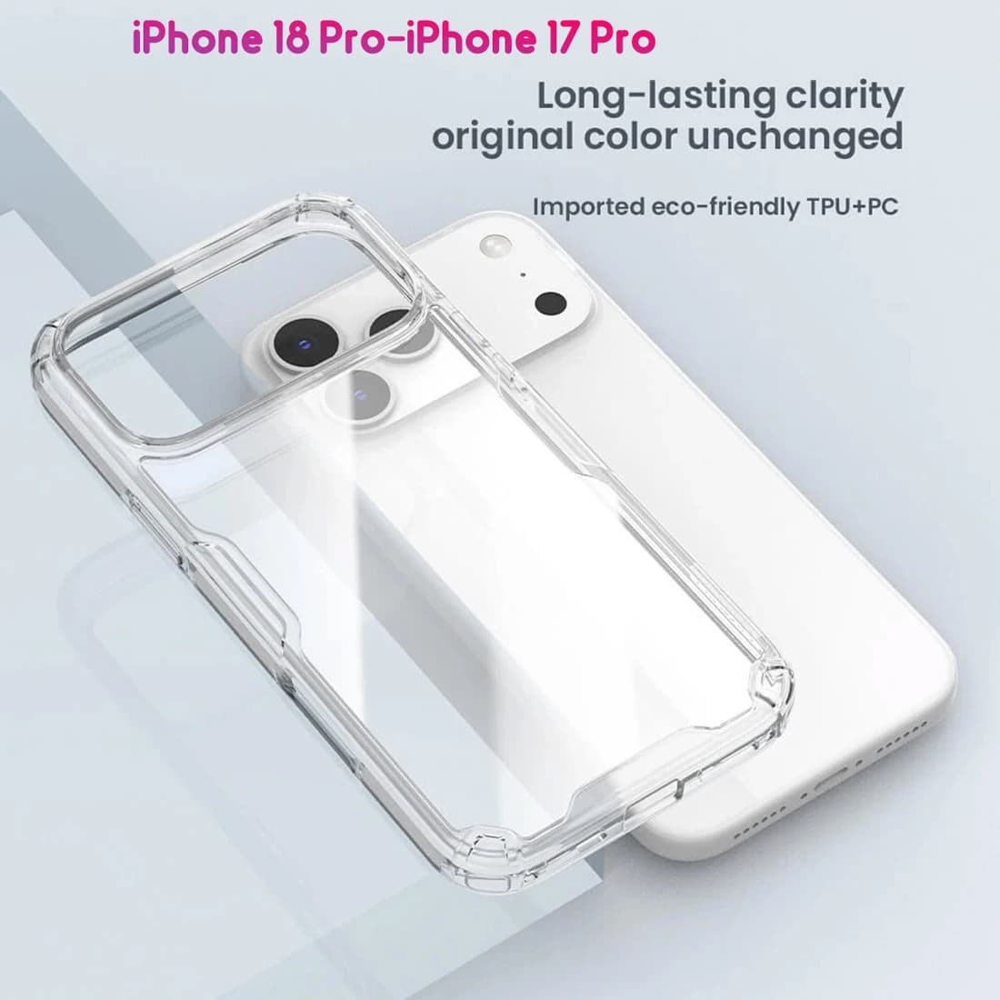 قاب شفاف iPhone 18 Pro مارک نیلکین مدل TPU Pro — تصویر ۴