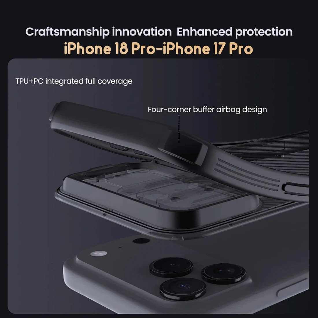 گارد ضد ضربه دودی مگنتی iPhone 18 Pro Max مارک نیلکین مدل Camshield Pro Magnetic Clear — تصویر ۱۱