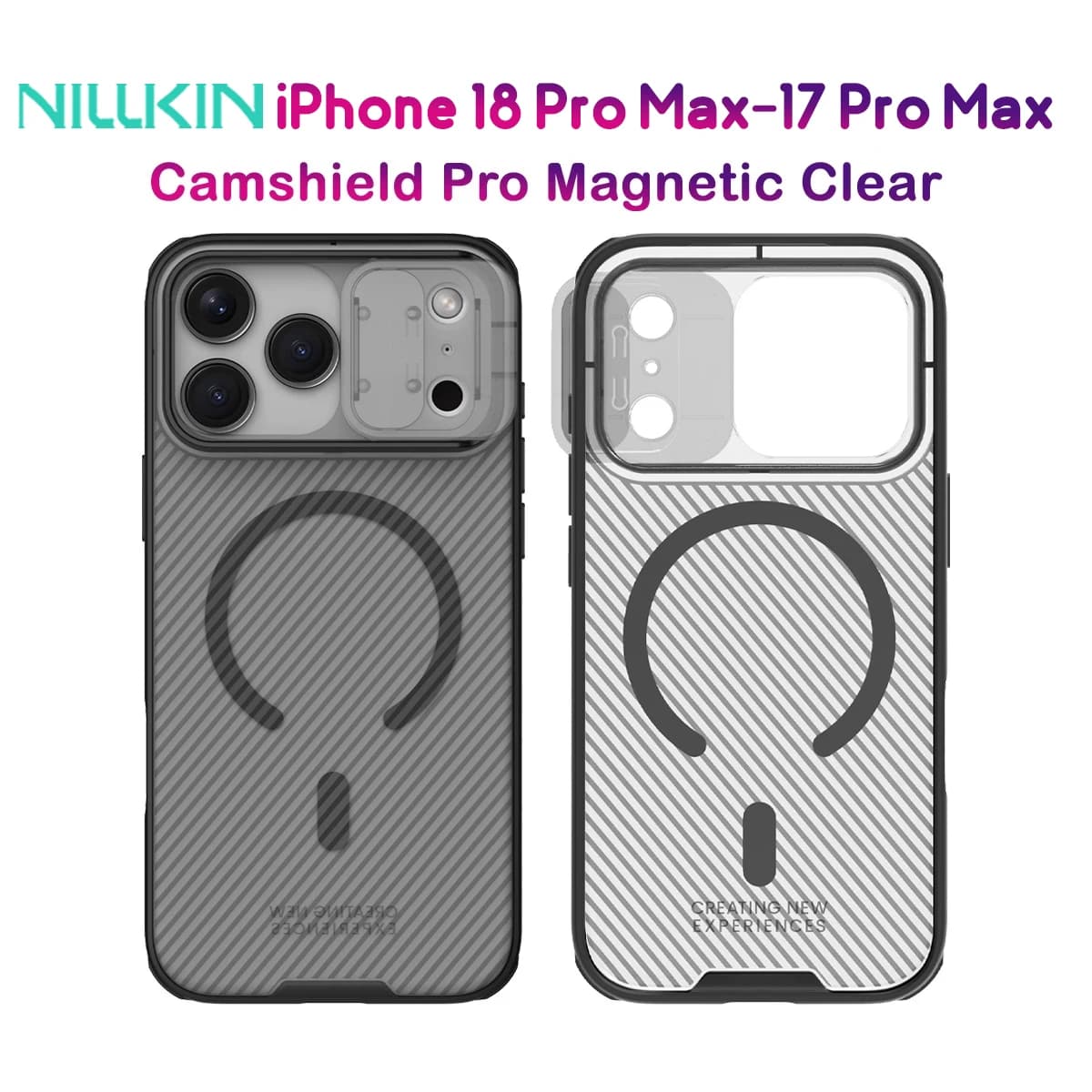 گارد ضد ضربه دودی مگنتی iPhone 18 Pro Max مارک نیلکین مدل Camshield Pro Magnetic Clear