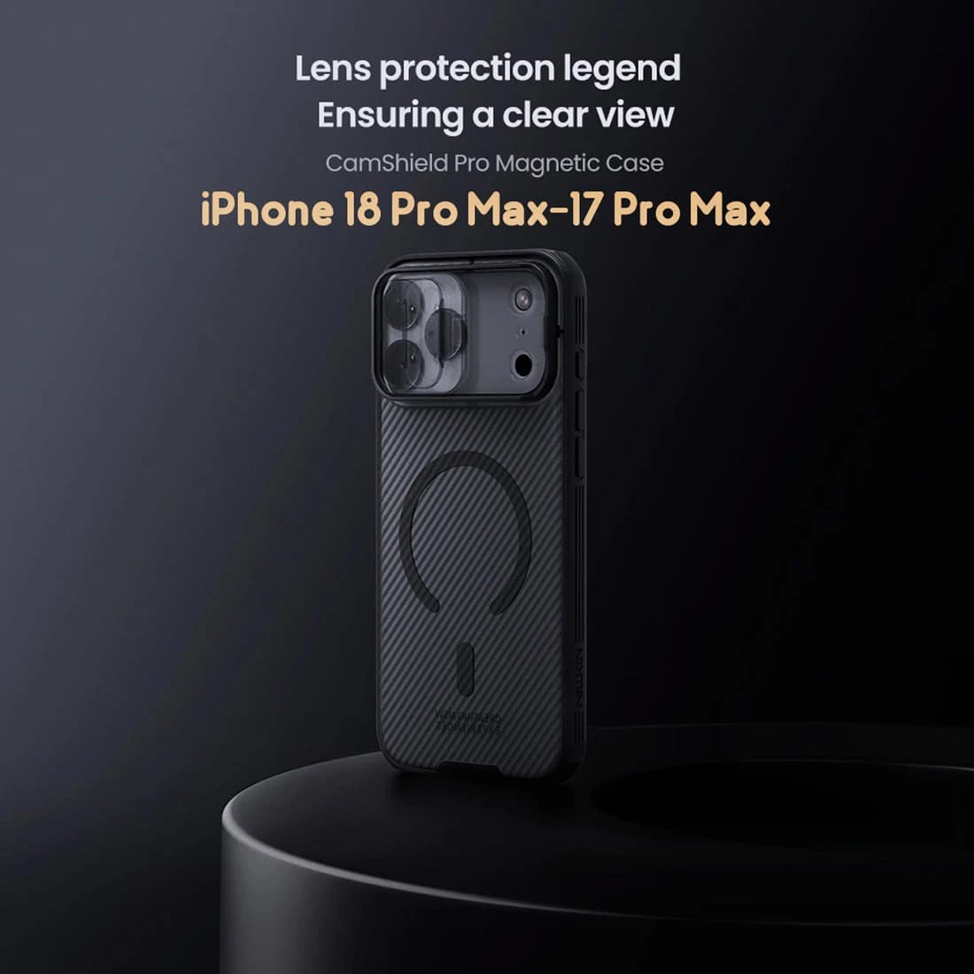 گارد ضد ضربه دودی مگنتی iPhone 18 Pro Max مارک نیلکین مدل Camshield Pro Magnetic Clear — تصویر ۷