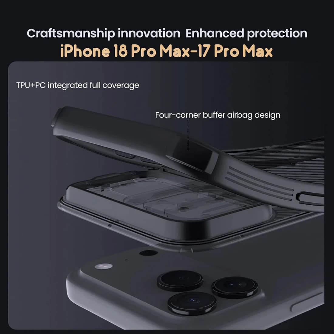 گارد ضد ضربه دودی مگنتی iPhone 18 Pro Max مارک نیلکین مدل Camshield Pro Magnetic Clear — تصویر ۳