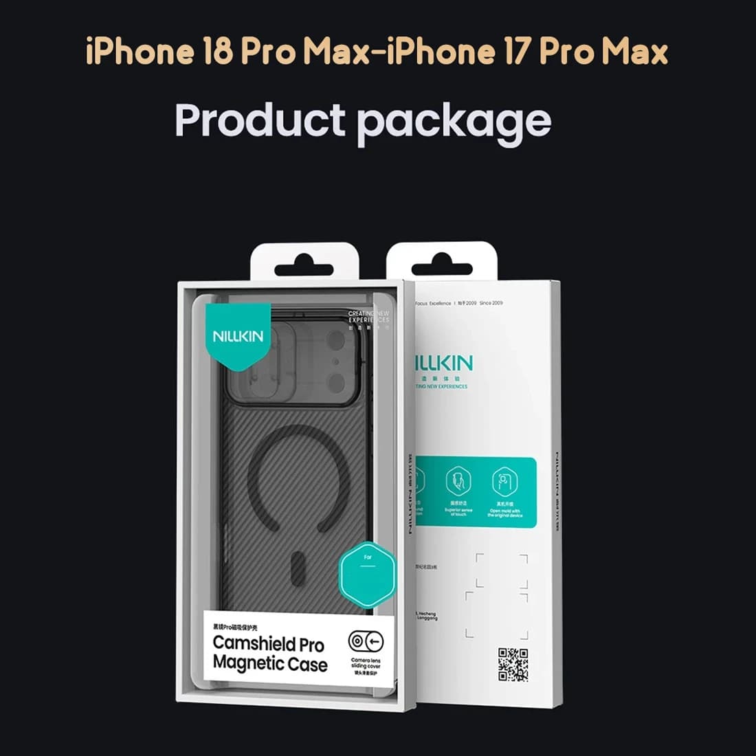 گارد ضد ضربه دودی مگنتی iPhone 18 Pro Max مارک نیلکین مدل Camshield Pro Magnetic Clear — تصویر ۲