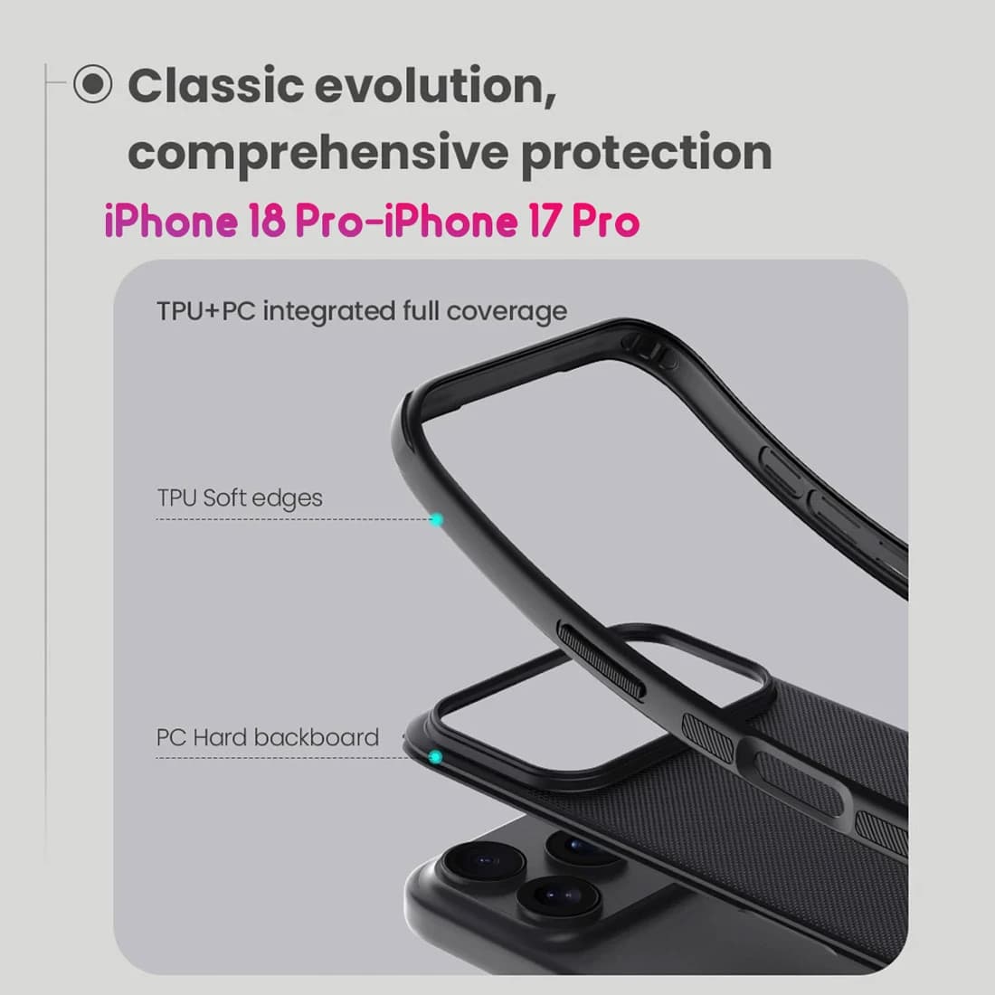 قاب ضدضربه مگنتی iPhone 18 Pro مارک نیلکین مدل Super Frosted Shield Pro Magnetic — تصویر ۱۱