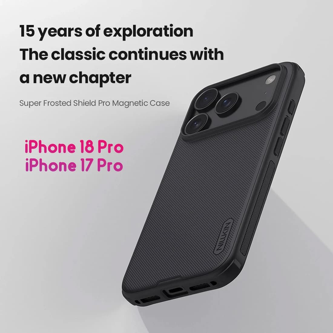 قاب ضدضربه مگنتی iPhone 18 Pro مارک نیلکین مدل Super Frosted Shield Pro Magnetic — تصویر ۷