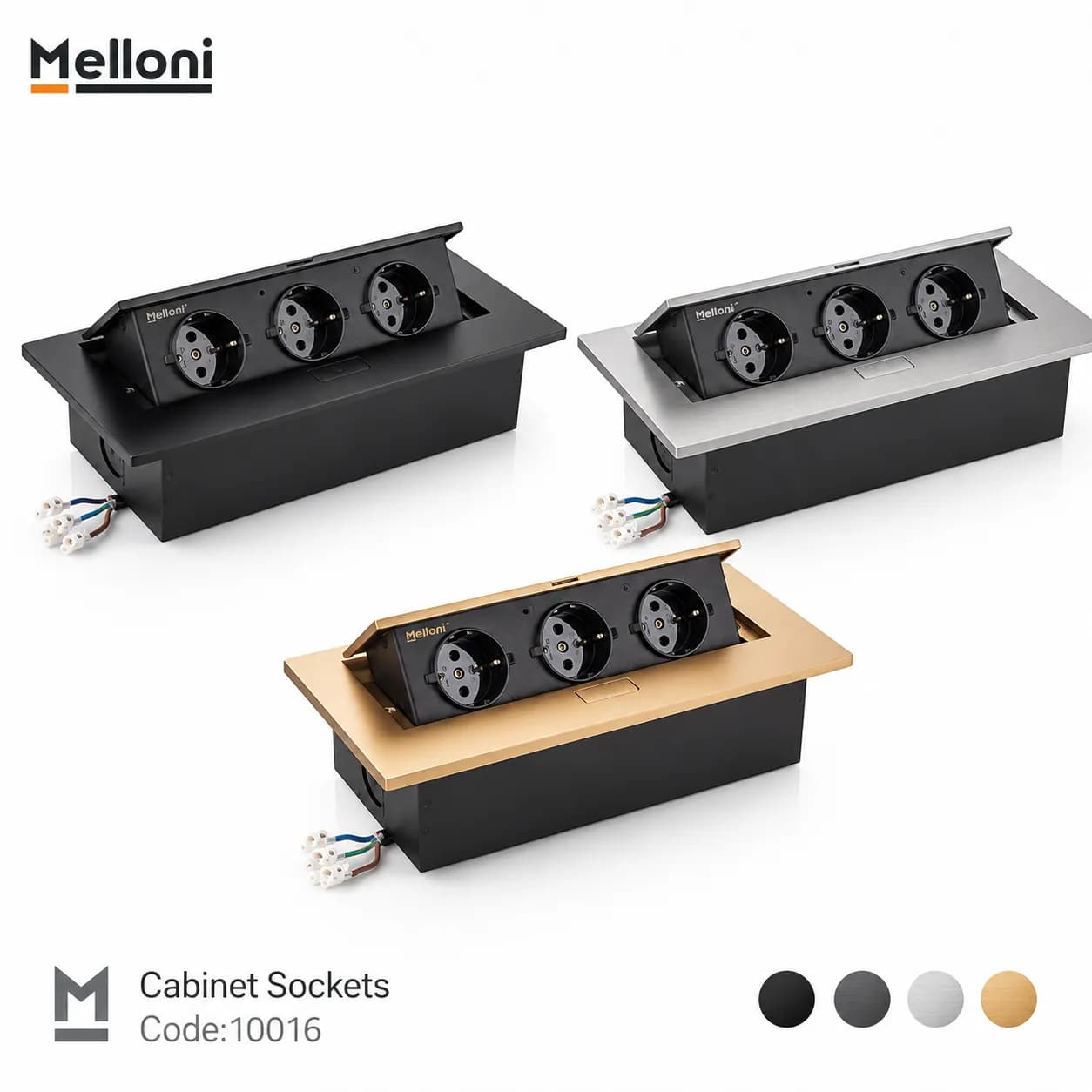پریز توکار کابینتی ملونی (Melloni) کد 10016 — تصویر ۱۱