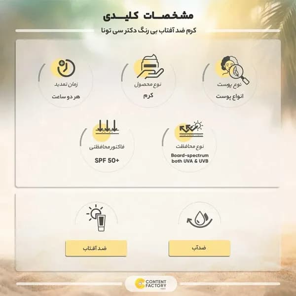 ضد آفتاب دکتر سی تونا فارماسی | 50 میل | SPF50 — تصویر ۵