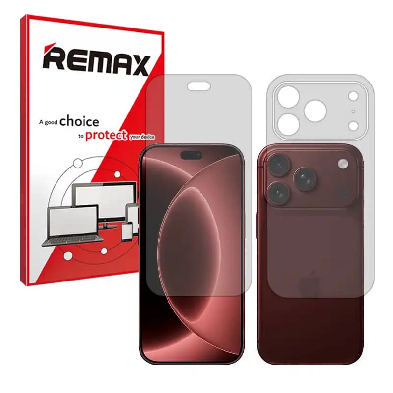 گلس مات صفحه نمایش و پشت گوشی آیفون 18 پرو مکس (iPhone 18 Pro Max) هیدروژلی برند ریمکس