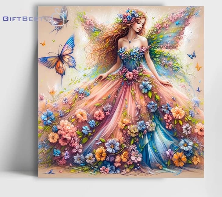 تابلو اتاق کودک دخترانه طرح ملکه پروانه ای