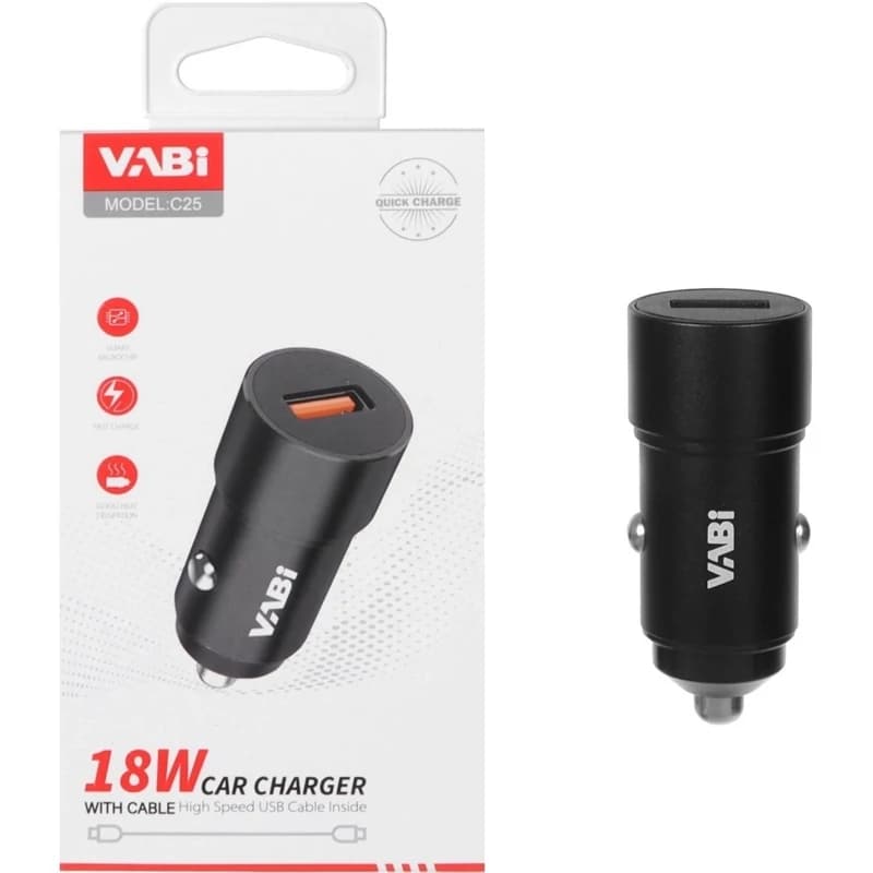 شارژر فندکی فست تک پورت VABI مدل C25 18W — تصویر ۴