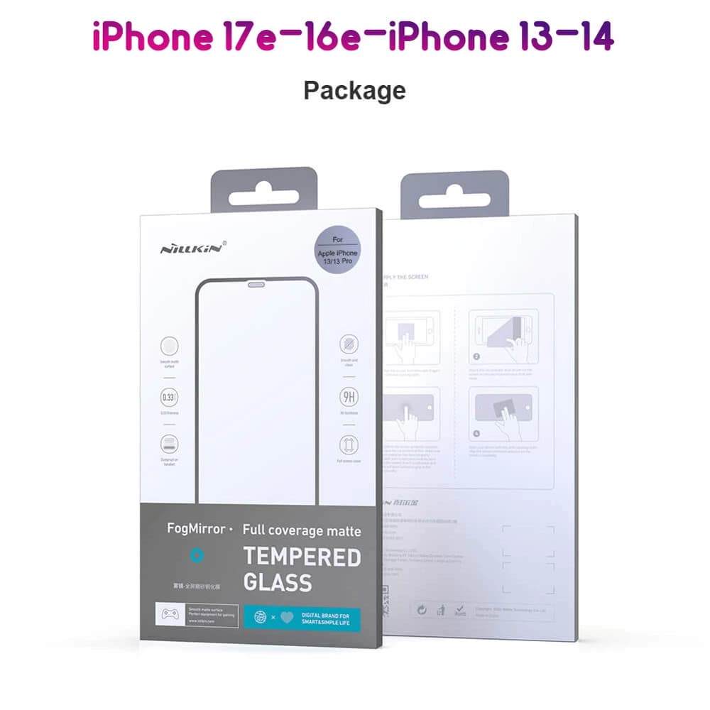 گلس مات تمام صفحه iPhone 17e مارک نیلکین مدل FogMirror Matte با ابزار نصب آسان — تصویر ۱۱