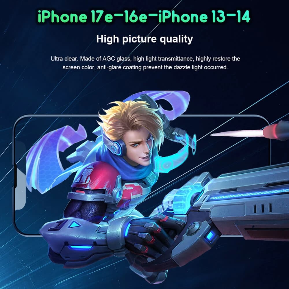گلس مات تمام صفحه iPhone 17e مارک نیلکین مدل FogMirror Matte با ابزار نصب آسان — تصویر ۸