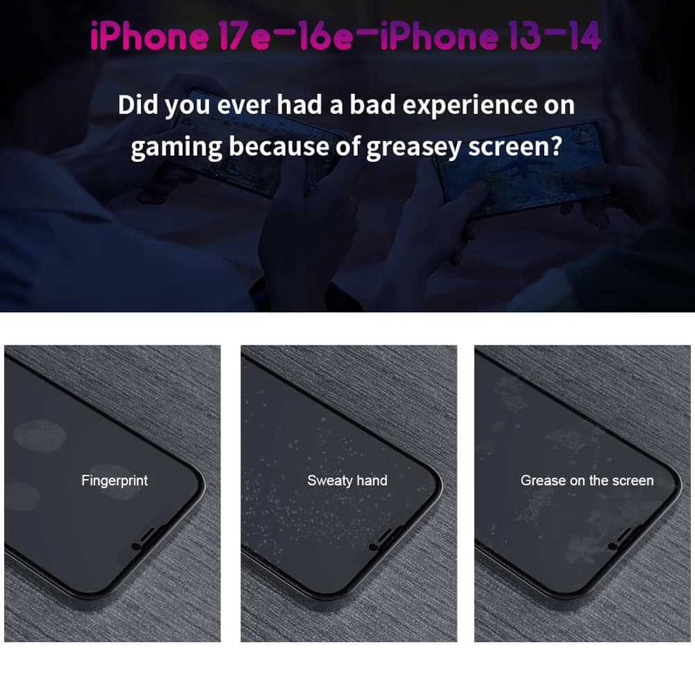 گلس مات تمام صفحه iPhone 17e مارک نیلکین مدل FogMirror Matte با ابزار نصب آسان — تصویر ۷