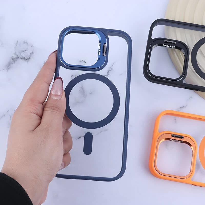 قاب PC مگ سیف Bracket آیفون iPhone 17 استندشو با محافظ لنز رینگی — تصویر ۸