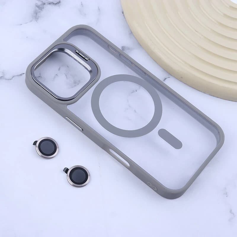 قاب PC مگ سیف Bracket آیفون iPhone 17 استندشو با محافظ لنز رینگی — تصویر ۴