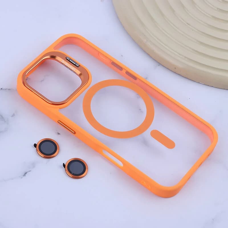 قاب PC مگ سیف Bracket آیفون iPhone 17 استندشو با محافظ لنز رینگی — تصویر ۳