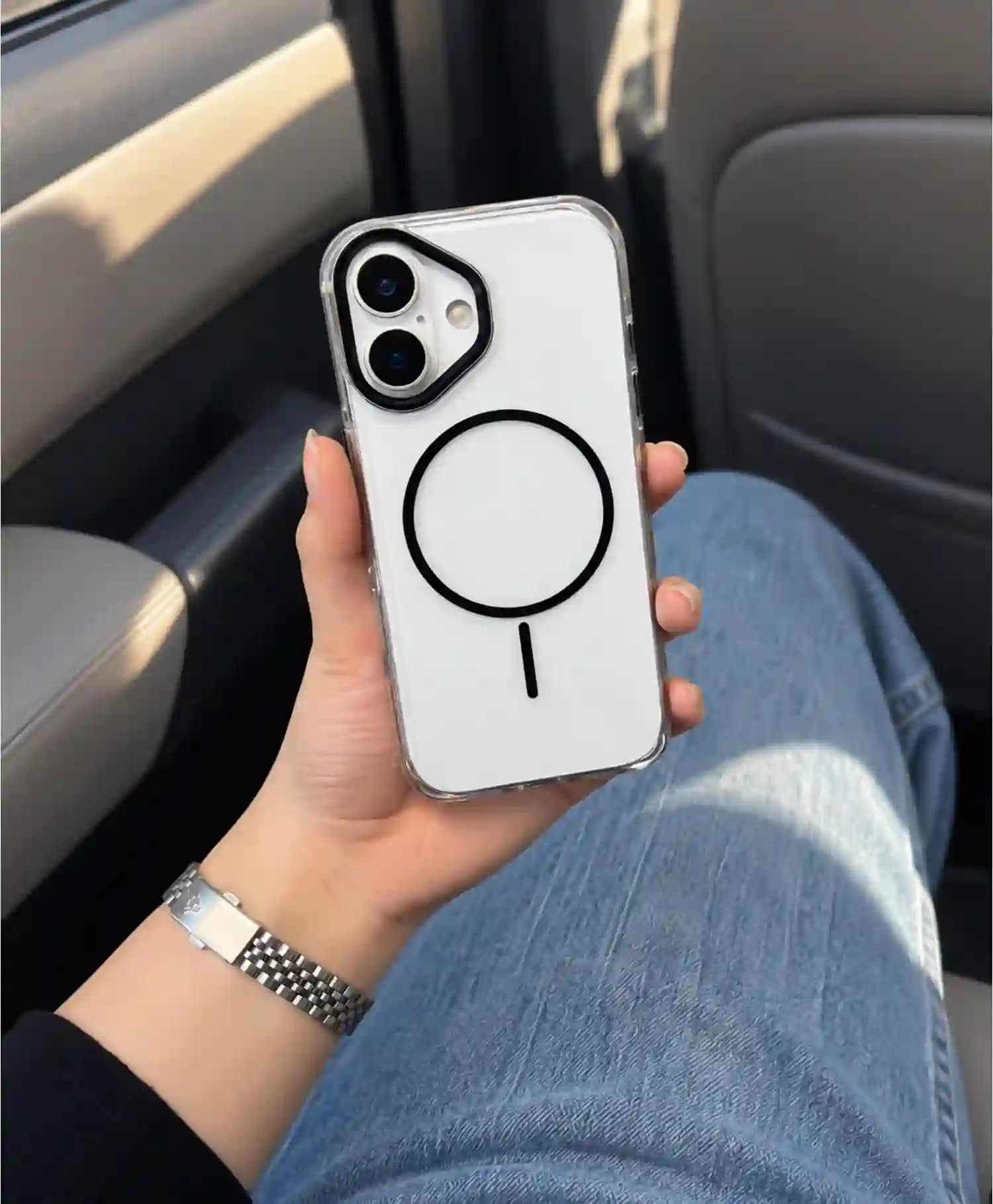 قاب شفاف مگ سیف دار لنز متال گوشی موبایل Iphone 17 — تصویر ۵