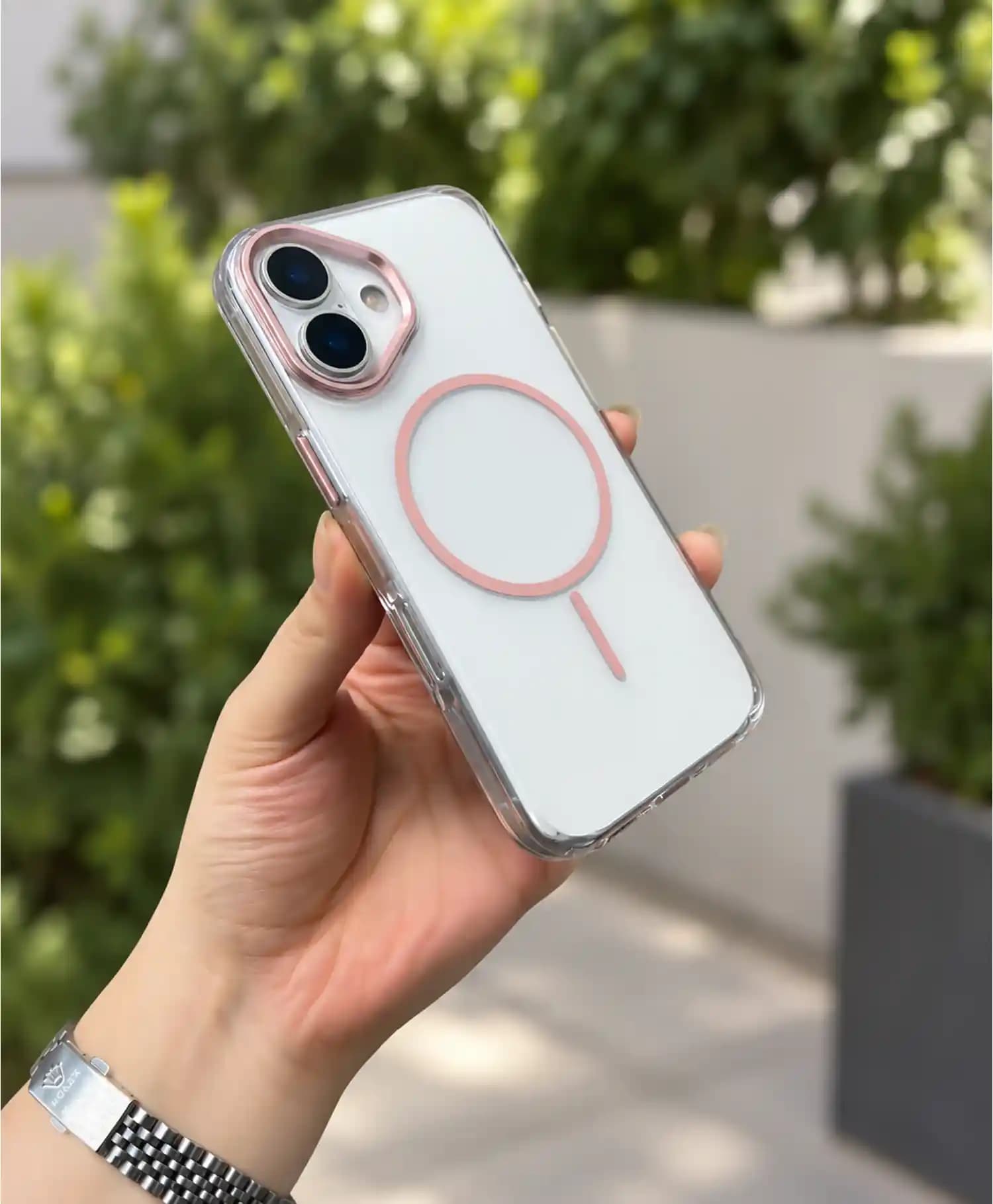 قاب شفاف مگ سیف دار لنز متال گوشی موبایل Iphone 17 — تصویر ۲