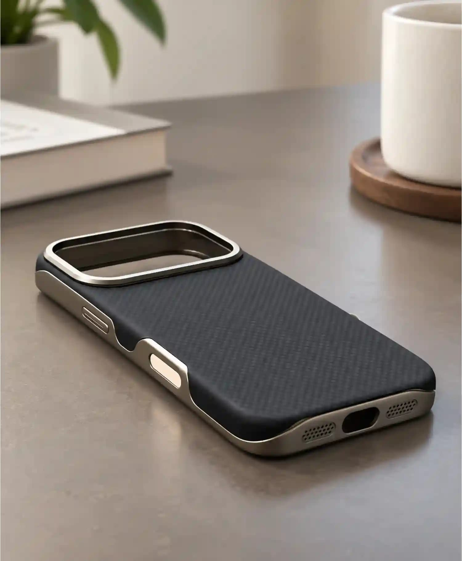 قاب سیلیکونی طرح کربنی مدل Fit Classic گوشی موبایل Iphone 17 Pro — تصویر ۲