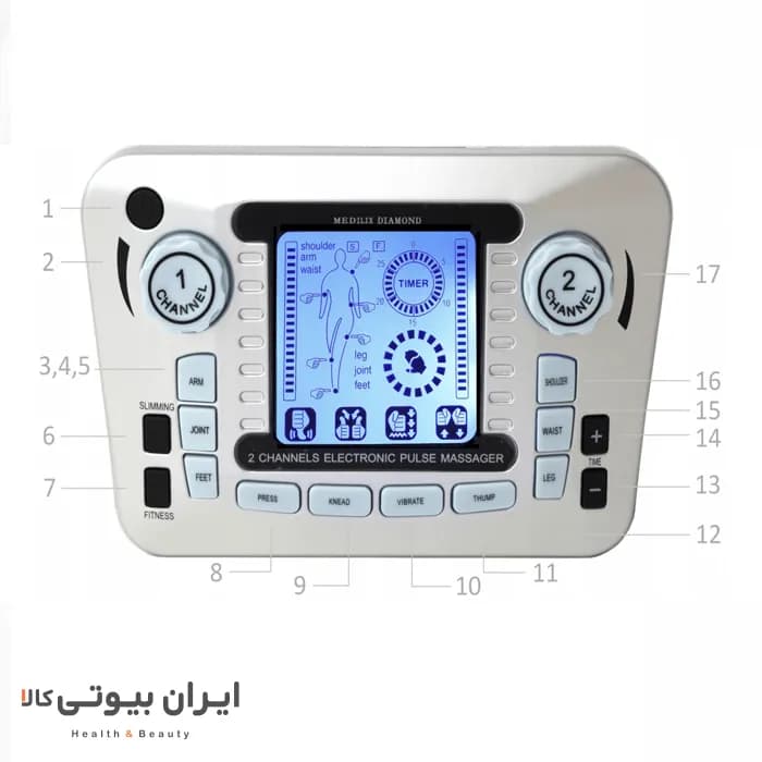 ماساژور برقی و تنس عضلانی کارینا مدل AS979 — تصویر ۱۱