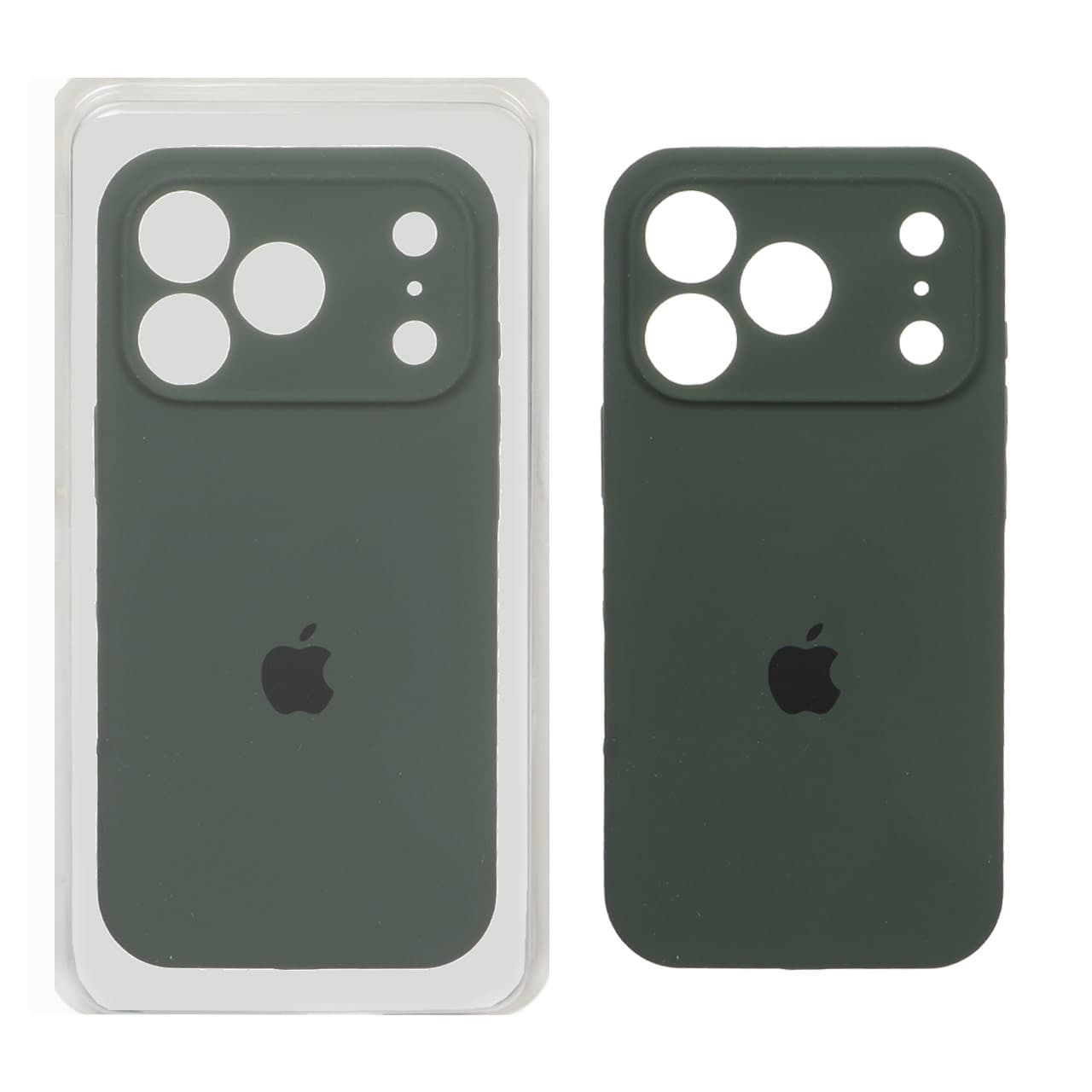 قاب سیلیکونی پاک کنی محافظ لنزدار اورجینال Apple iPhone 17 Pro – سبز تیره (پک اصلی) — تصویر ۳