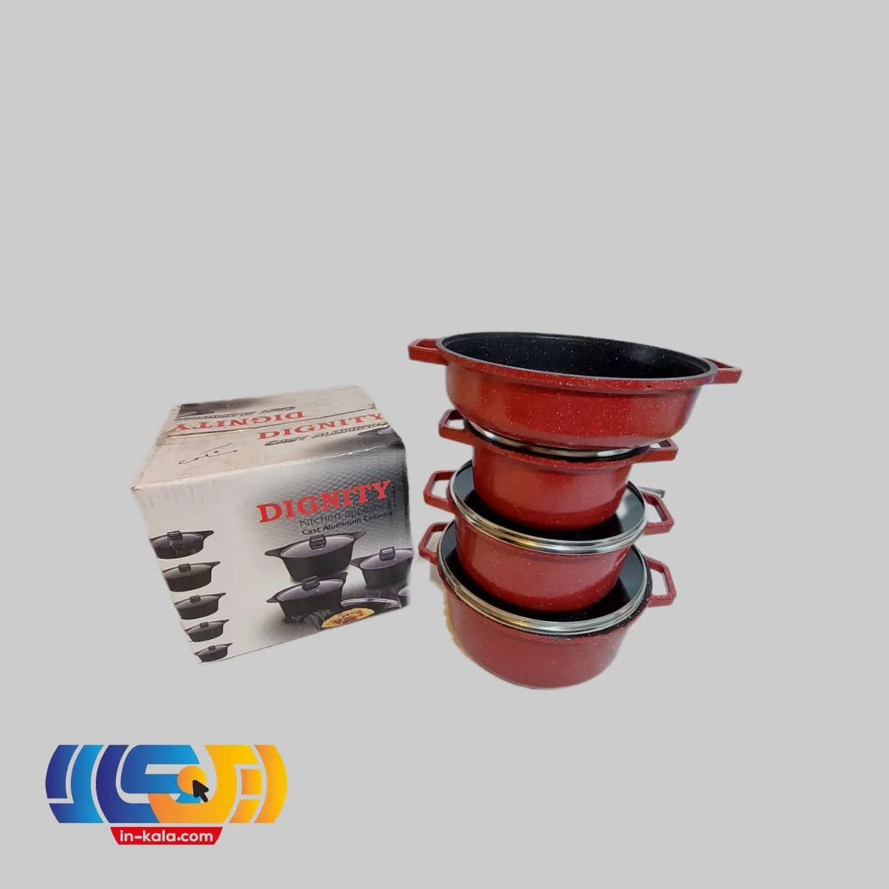 سرویس قابلمه 7 پارچه دیگنیتی زرشکی