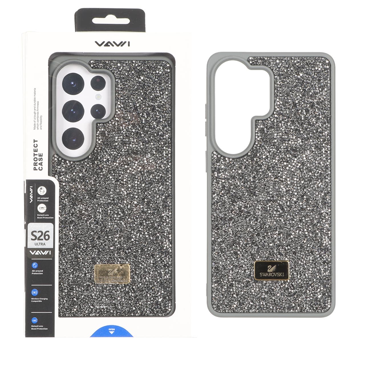 قاب اوجینال Swarovski Vawi مدل Samsung Galaxy S26 Ultra – خاکستری (پک دار) – MPS — تصویر ۲