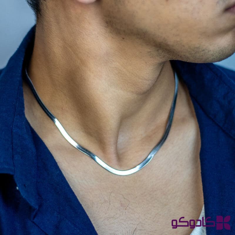 گردنبند ماری استیل نقره‌ای | اسپورت و یونیسکس | کادوکو — تصویر ۶