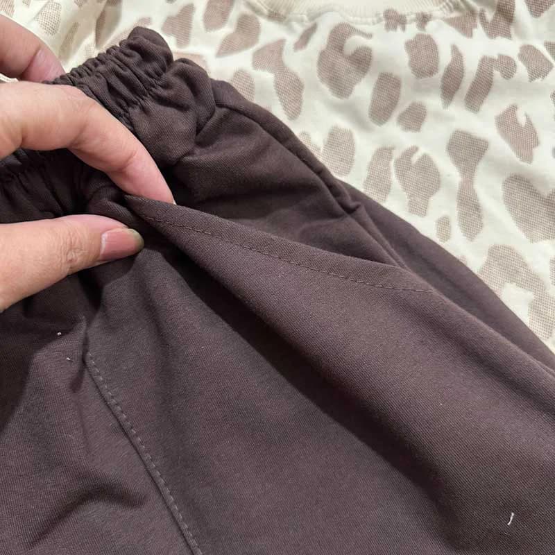تیشرت شلوار دخترانه پلنگی کرم قهوه ای 8سال تا نوجوان — تصویر ۶