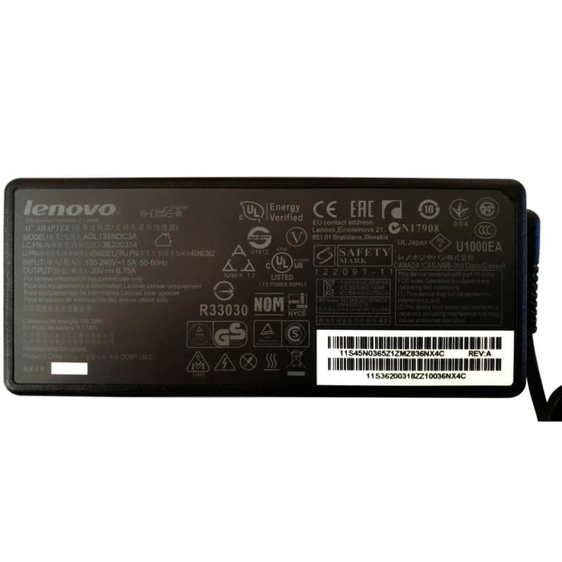شارژر لپ تاپ Lenovo 20V 6.75A سر USB — تصویر ۹