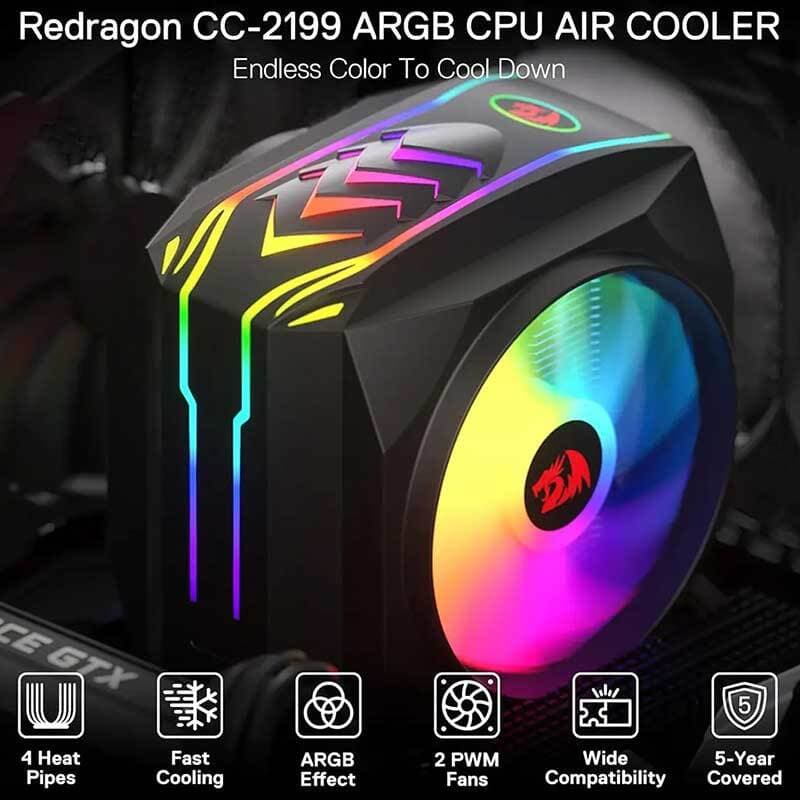 خنک کننده پردازنده ردراگون CC-2199 ARGB — تصویر ۵