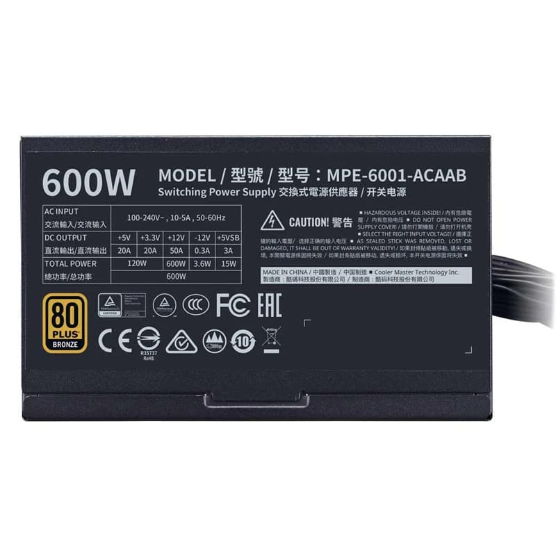 پاور 600 وات کولر مستر Cooler Master MWE 600 Bronze V2 — تصویر ۱۲