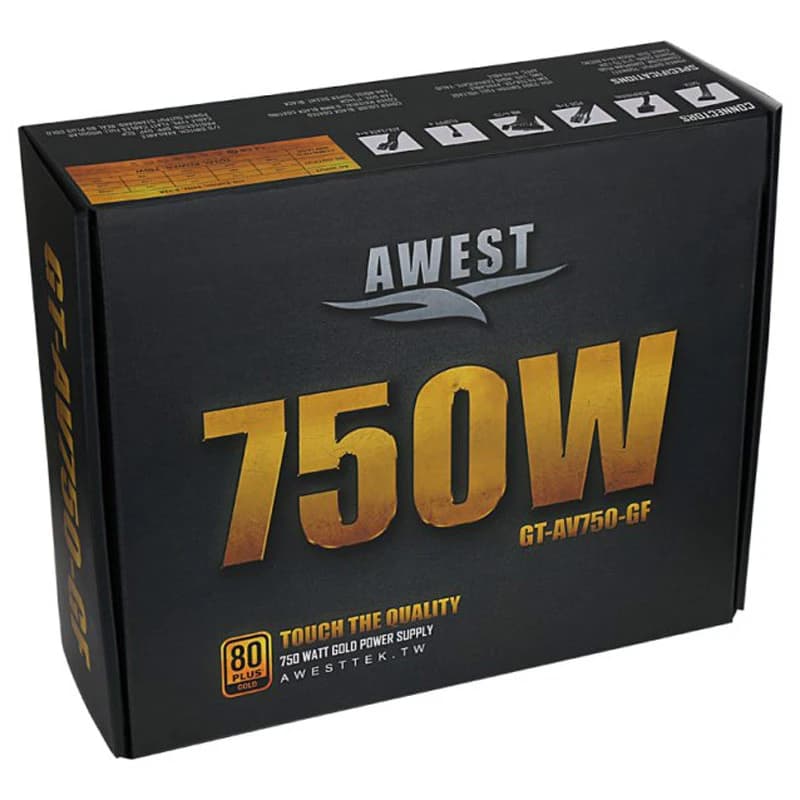 پاور ماژولار 750 وات اوست Awest GT-AV750-GF Gold — تصویر ۲
