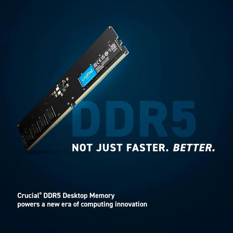 رم کامپیوتر کروشیال U-DIMM DDR5 8GB Single 4800MHz CL40 — تصویر ۱۲