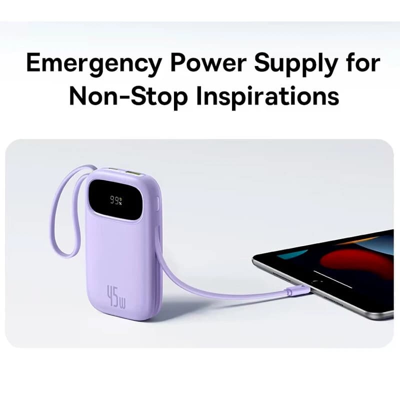 پاور بانک فست شارژ باسئوس QPow 3 P10082102 PD 45W ظرفیت 10000 میلی آمپر ساعت — تصویر ۶
