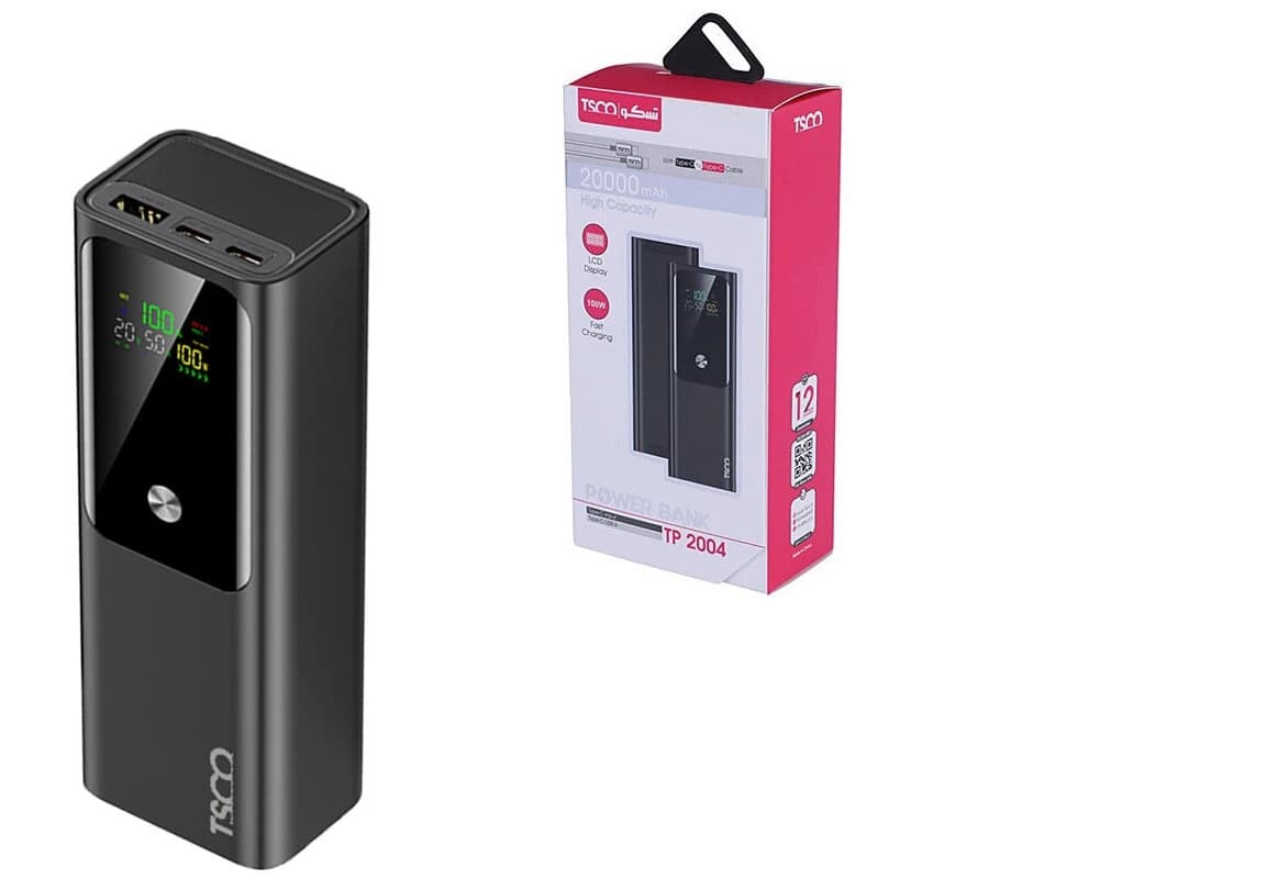 پاور بانک فست شارژ تسکو TP 2004 PD 100W ظرفیت 20000 میلی آمپر ساعت — تصویر ۹